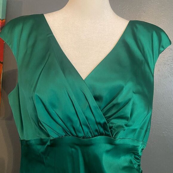 Elegant Emerald Green Sleeveless Dress Ralph Lauren ladies 14 - Picture 3 of 5